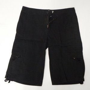 NEW FAN CLUB BLACK CARGO TIE BOTTOM SHORTS 5‎
